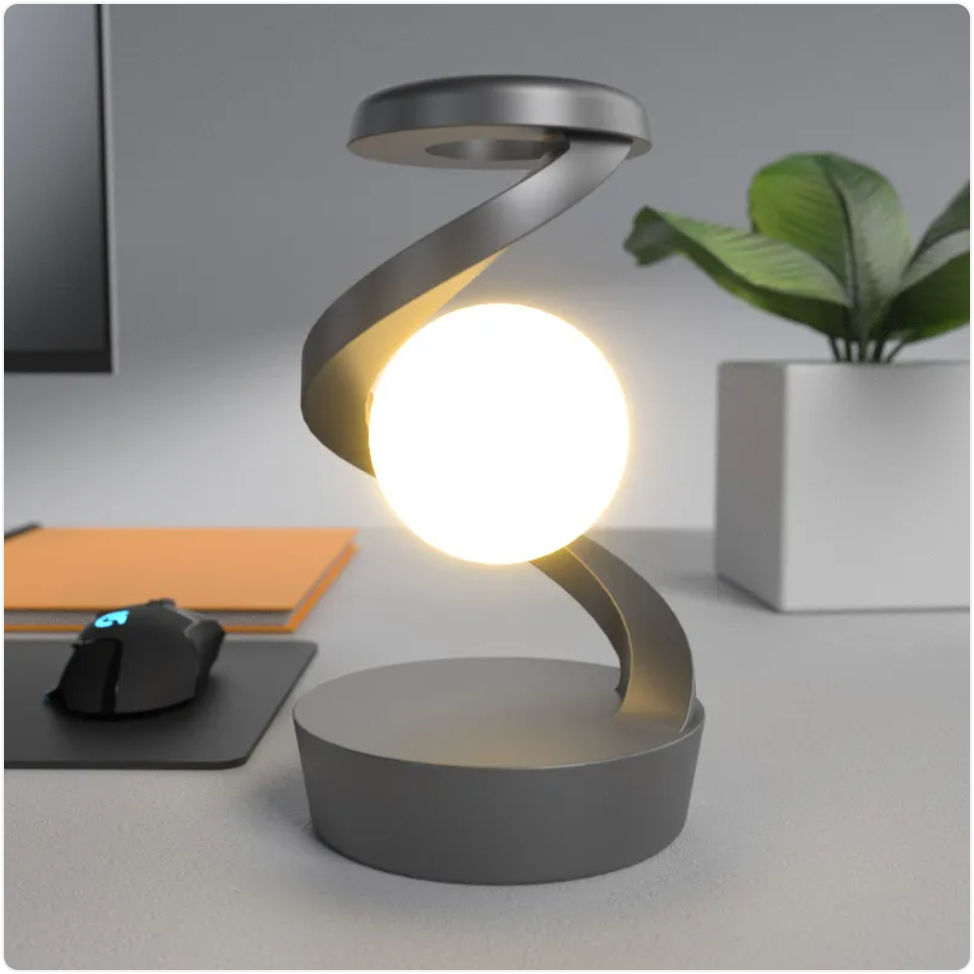 Rotating Moon Desk Lamp with Wireless Charging